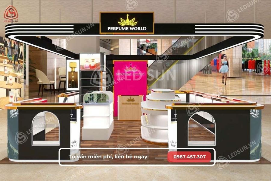 thiết kế gian hàng trong trung tâm thương mại