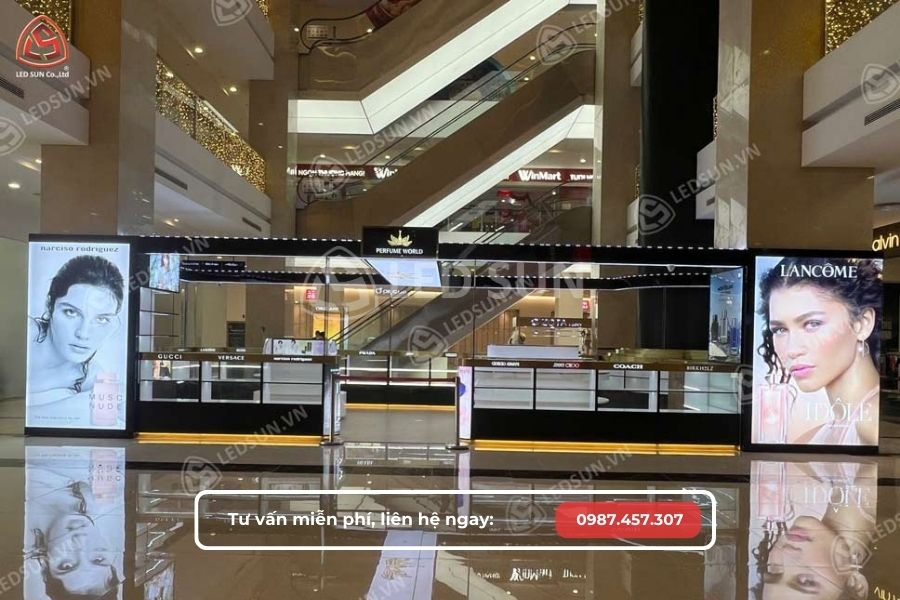 thiết kế thi công gian hàng trong trung tâm thương mại