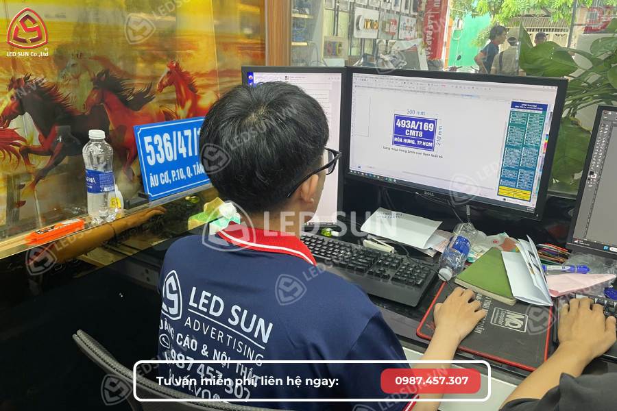 Khảo sát thực tế và lên thiết kế 3D làm biển số nhà quận Bình Thạnh