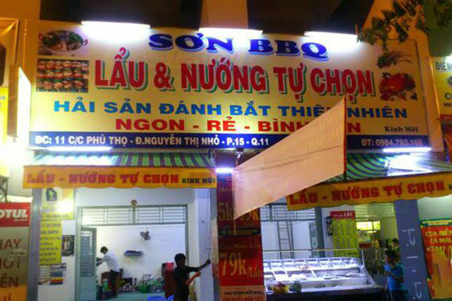 bảng hiệu quán nhậu đồ nướng bbq