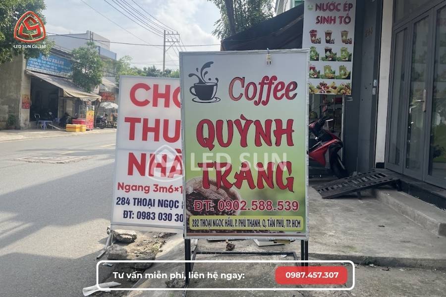 bảng đứng quảng cáo hộp đèn 