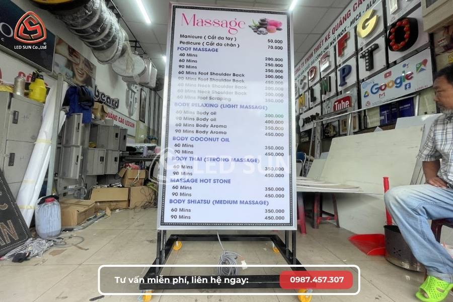 biển hiệu đứng 2 mặt