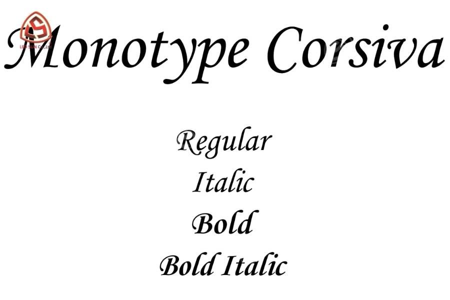 Font chữ quảng cáo Monotype Corsiva