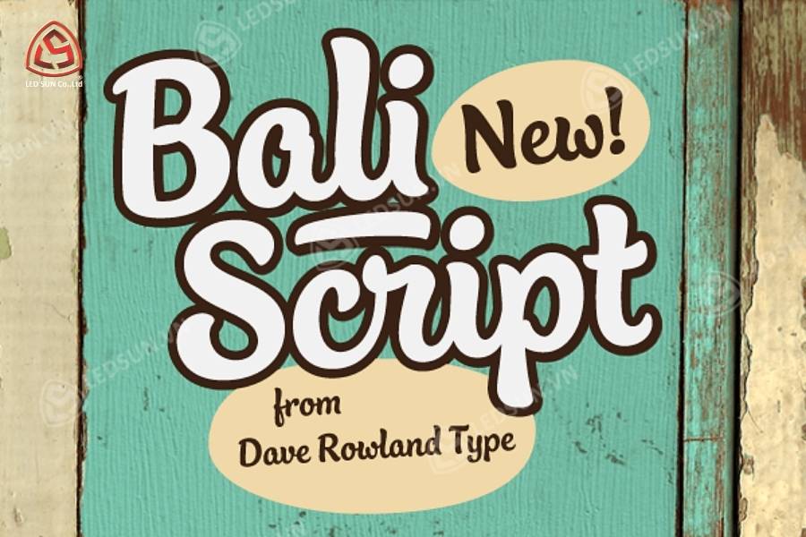 Font chữ làm bảng hiệu Bali Script