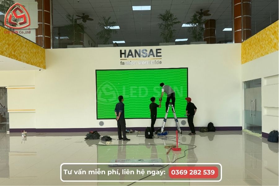 tập đoàn Hansae dùng màn hình led trong nhà cỡ lớn